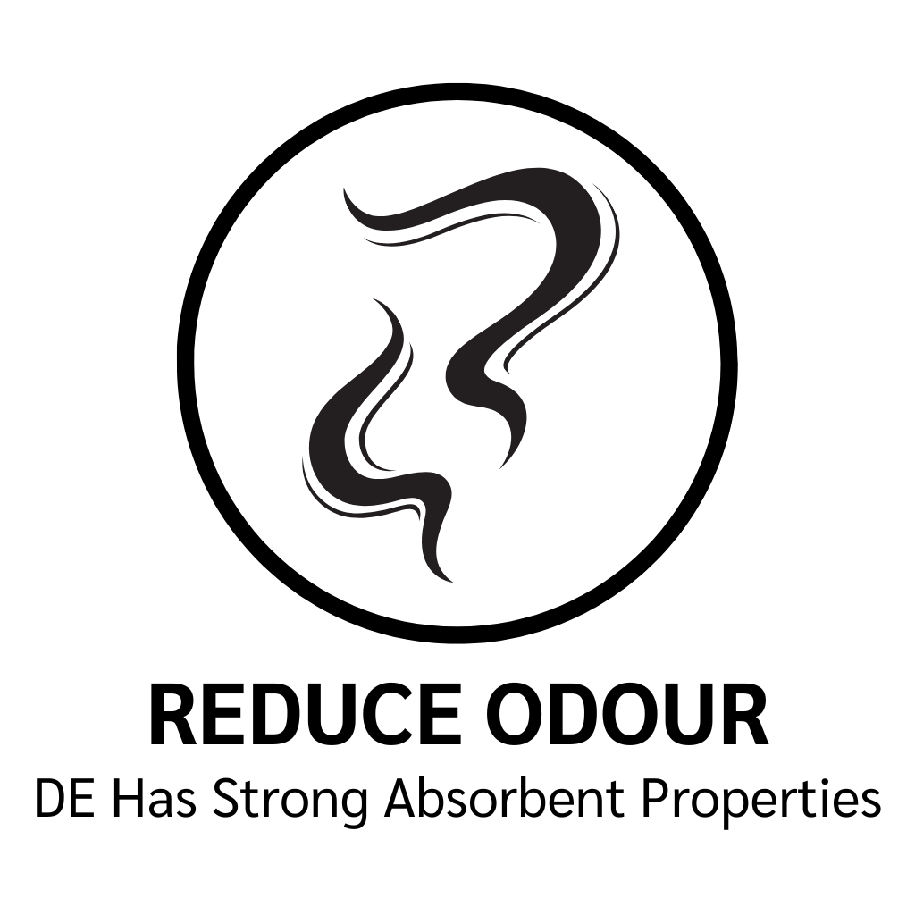 Application of ChickenKoop™ Refresh in chicken coop bedding, using natural diatomaceous earth and attapulgite clay for reduced odour, ammonia control, moisture management, and pest management. This chemical-free solution keeps bedding dry and hygienic, promotes a clean and fresh coop, supports healthy hens, reduces stress, and contributes to consistent egg production in backyard and hobby farm chicken coops.