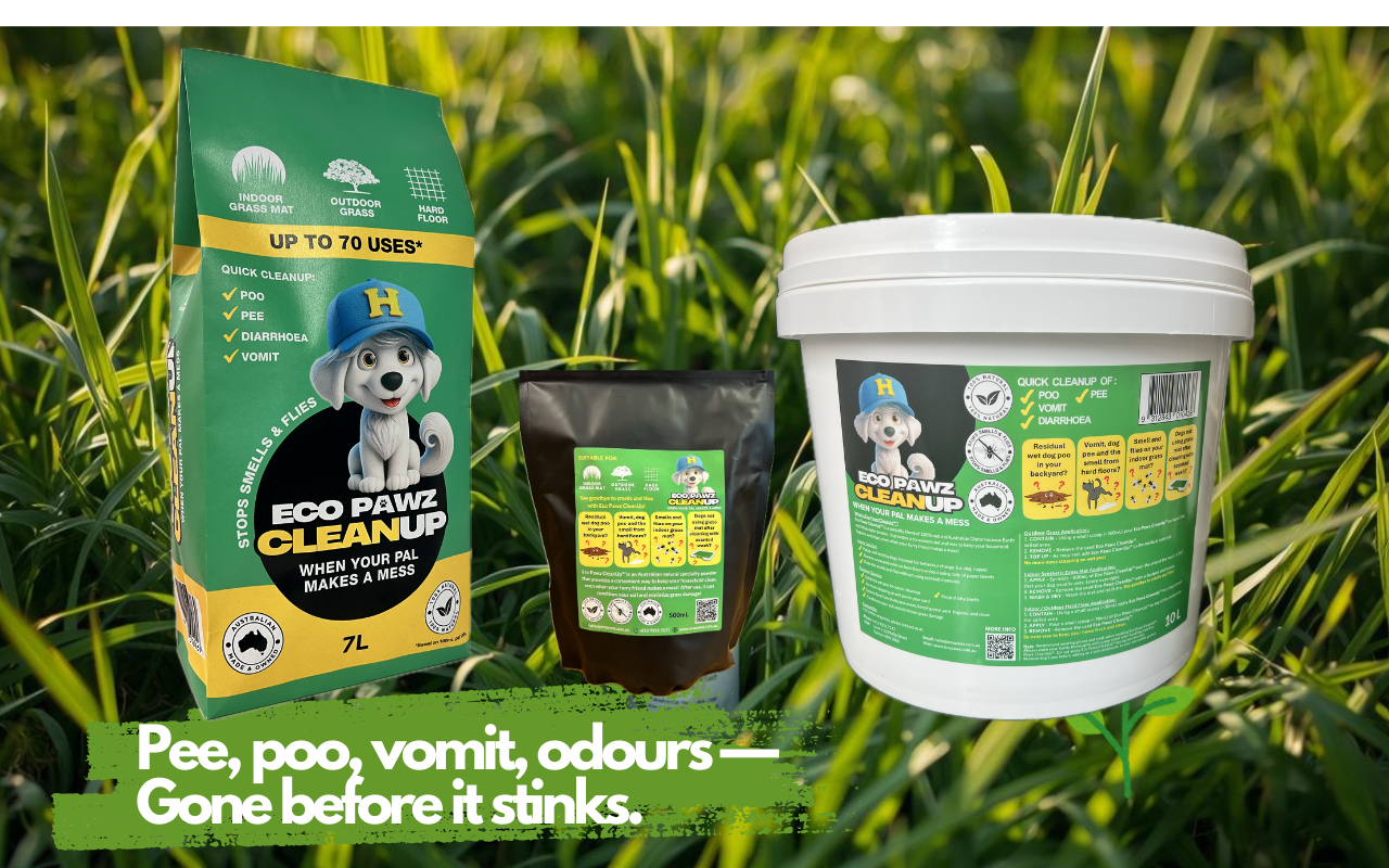 Dog urine smell yard, outdoor dog odour remover, Eco Pawz CleanUp, dog pee killing grass, natural dog odour solution, multi-dog backyard, IGA dog products, NSW dog owners, WA dog owners, dog patio smell, backyard dog hygiene, first-time dog owner tips, alternatives to dog sprays, dog urine patch fix, mineral odour absorber, diatomaceous earth dog, attapulgite clay pet odour, dog urine lawn repair, pet-friendly yard cleaning, natural pet cleaning Australia, outdoor dog mess solution, dog toilet area cleaning, lawn safe dog odour remover, balcony dog smell solution, multi-dog odour control, dog rescue odour solution, eco-friendly dog products, stop dog smell fast, dog pee smell fix, dog urine neutraliser, outdoor dog hygiene tips, pet odour control powder, backyard dog smell solution, dog odour removal Australia, natural dog pee solution, multi-dog home backyard solution, dog odour problem solver, lawn safe dog urine solution, eco dog odour powder, backyard pet odour fix, dog smell solution Australia, natural mineral pet odour control, pet odour control NSW, pet odour control WA, dog urine solution for yards, outdoor dog odour powder, urine smell backyard fix, dog lawn patch repair, natural backyard dog hygiene, best outdoor dog odour control, dog pee odour powder, dog smell neutraliser, dog odour backyard fix, prevent dog urine damage lawn, Eco Pawz natural odour remover, dog backyard odour solution