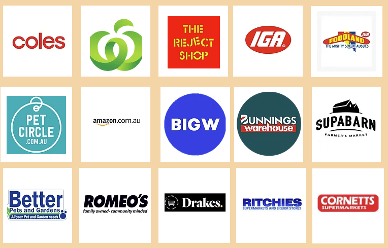 Chandler Cat Litter stocked in major Australian supermarkets – all-natural attapulgite clay, eco-friendly and odour-controlling, available for Singapore cat owners. Chandler Cat Litter on pet store shelves – sustainable, all-natural attapulgite clay, reusable as potting mix, perfect for Singapore cats.