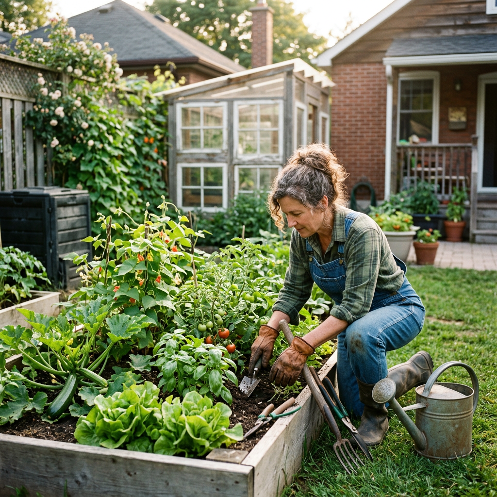 Food prices are rising due to fertiliser and fuel costs, impacting the entire supply chain. Learn how soil performance minerals like attapulgite clay and diatomaceous earth can help improve efficiency, support backyard food growing, and strengthen long-term food security and self-sufficiency. Woman gardening in raised bed with tomatoes, lettuce, and zucchini